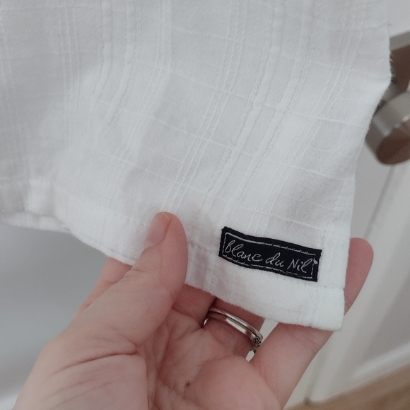 Blanc Dunil Mens White Embroidered Y2K Button Down - Picture 7 of 7